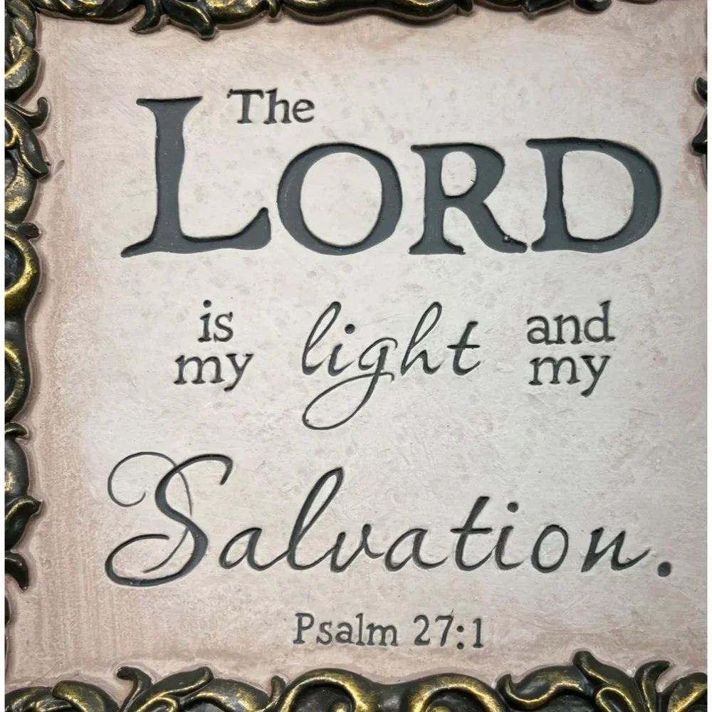 Vintage The Lord is My Light and My Salvation Wall Art Plaque Psalm 27:1